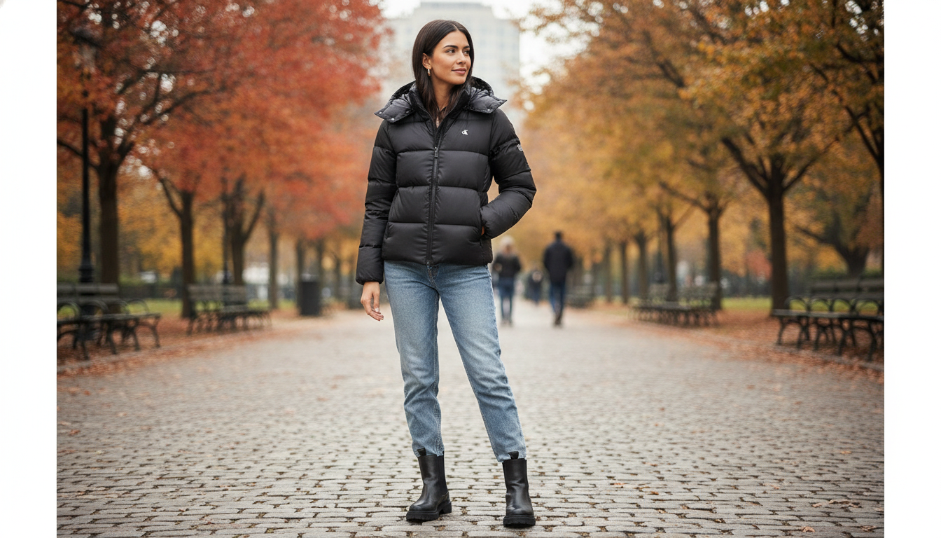 Calvin Klein Jeans Black Zip-Up Jacket: Fall–Winter Layer