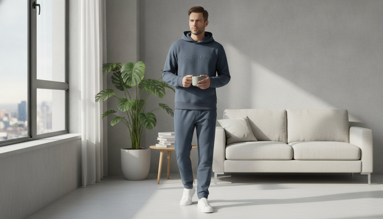 Calvin Klein Sport Men’s Blue Hoodie: Clean Daily Layer